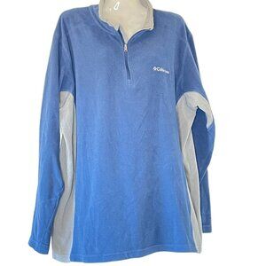 Columbia Women's Quarter Zip Microfleece 2-Tone Blue Pullover XL